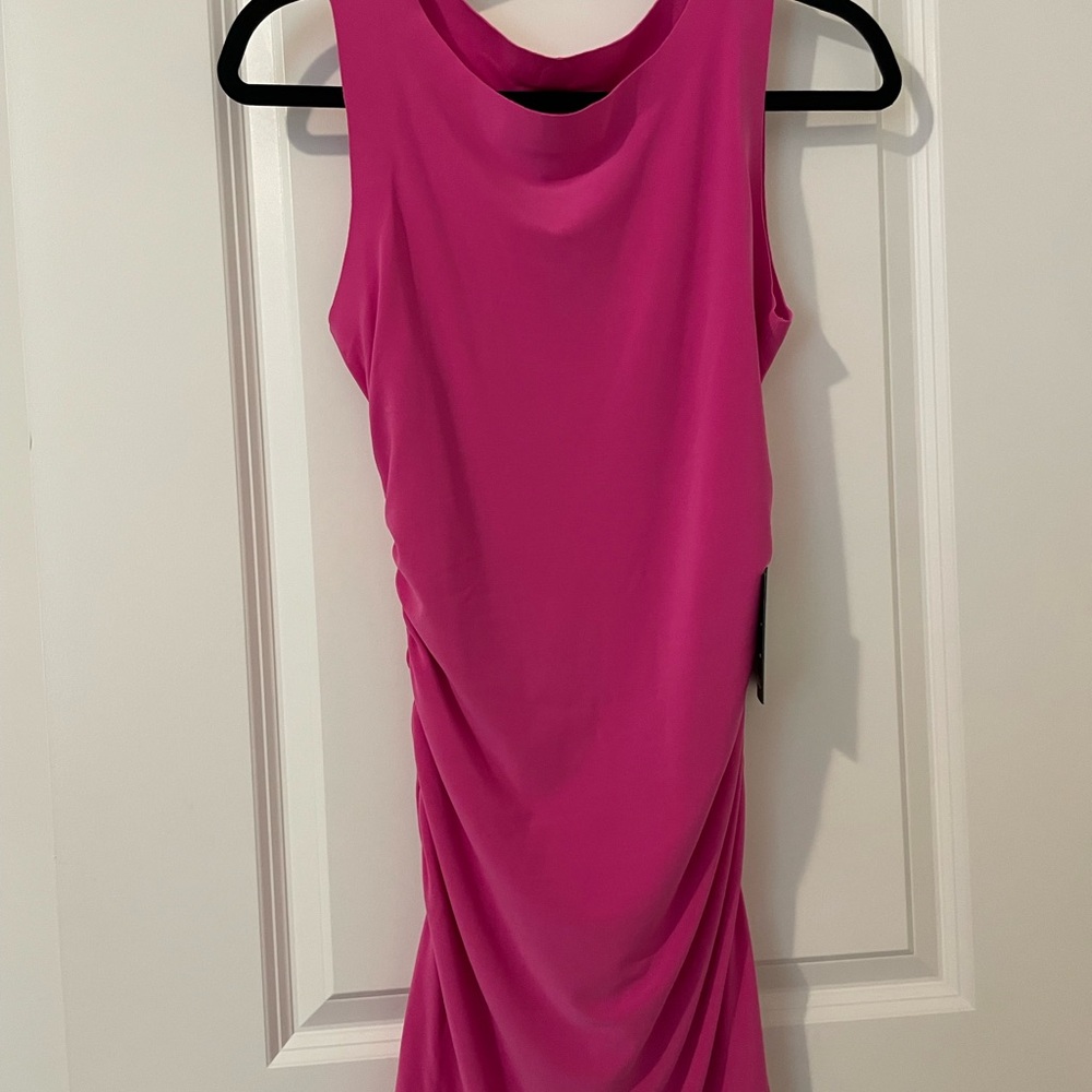 Norma Kamali Vibrant Pink Midi Dress